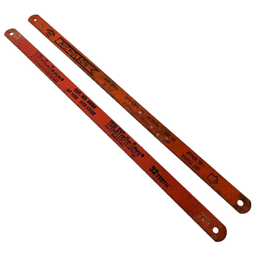 Vintage Hacksaw blade Nicholson Brand USA Lot Of 2 Aged Tool Shop Woodworking